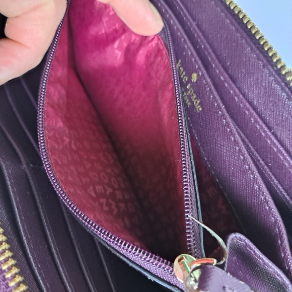 Kate Spade Burgundy Leather Neda Zip Around Wallet - Picture 10 of 11